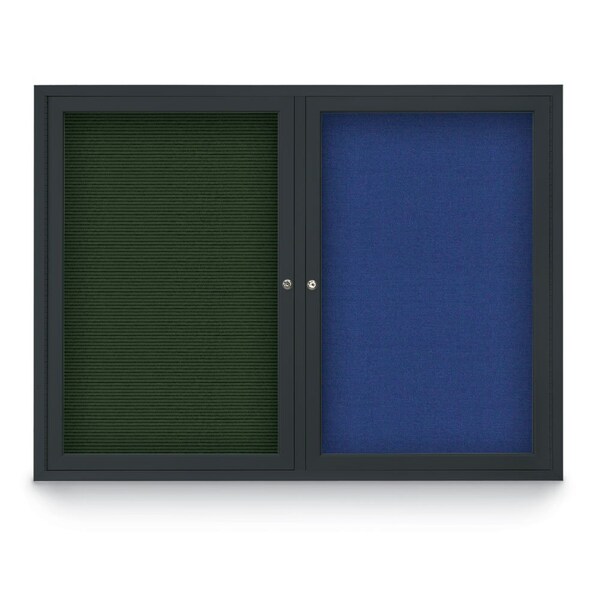 United Visual Products Corkboard, Med Grey/Black, 72" X36" UV406-BLACK-MEDGRY - main